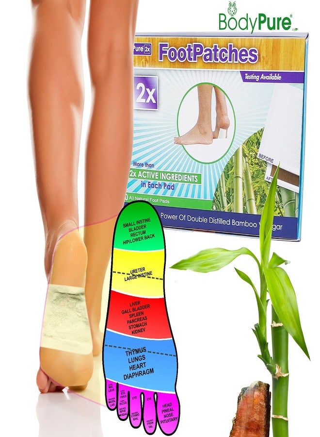 بودي بيور ضمادات تنظيف القدمين العميقة BodyPure2x | اختبار الضمادات المستعملة متاح | ضمادات القدم المصنوعة من الخيزران (المعروفة أيضًا باسم ضمادات تاكيسومي للقدمين) | صُنعت في الولايات المتحدة الأمريكية بضعف الفعالية | تركيبة جديدة - Image 1